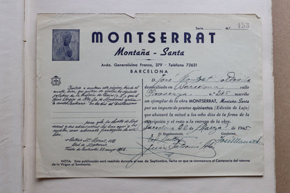 Montserrat Montaña Santa, Edición Limitada y Numerada, 1945