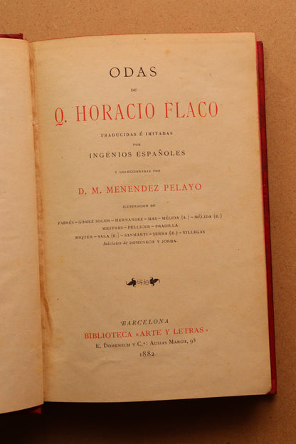 Odas de Horacio, Biblioteca Arte y Letras, 1882