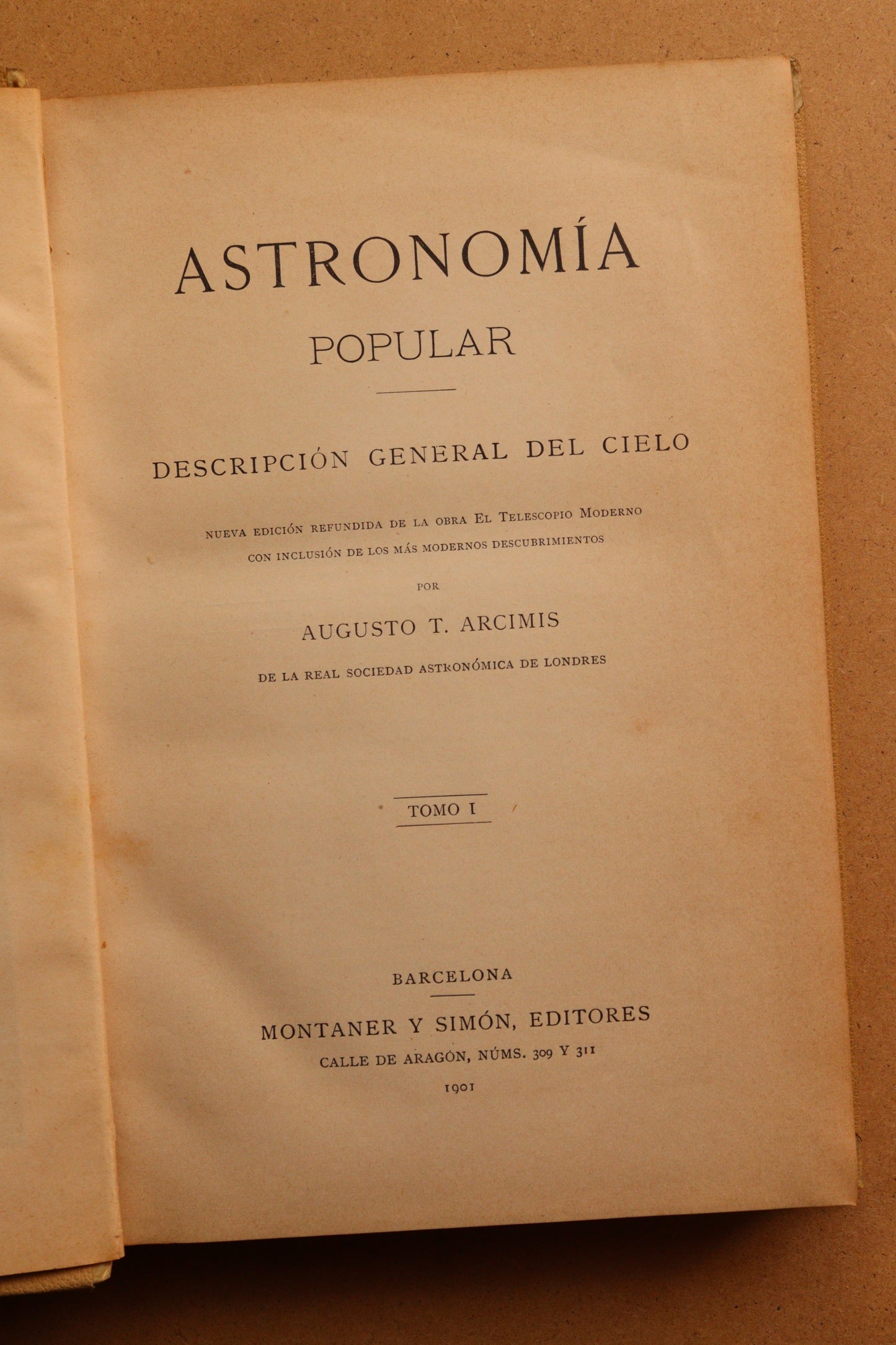 Astronomía Popular, Montaner y Simón, 1901