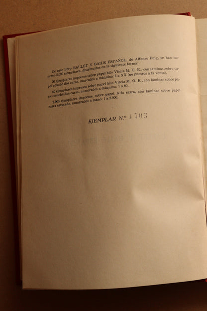 Ballet y Baile Español, Montaner y Simón, 1944, Edición Limitada y Numerada