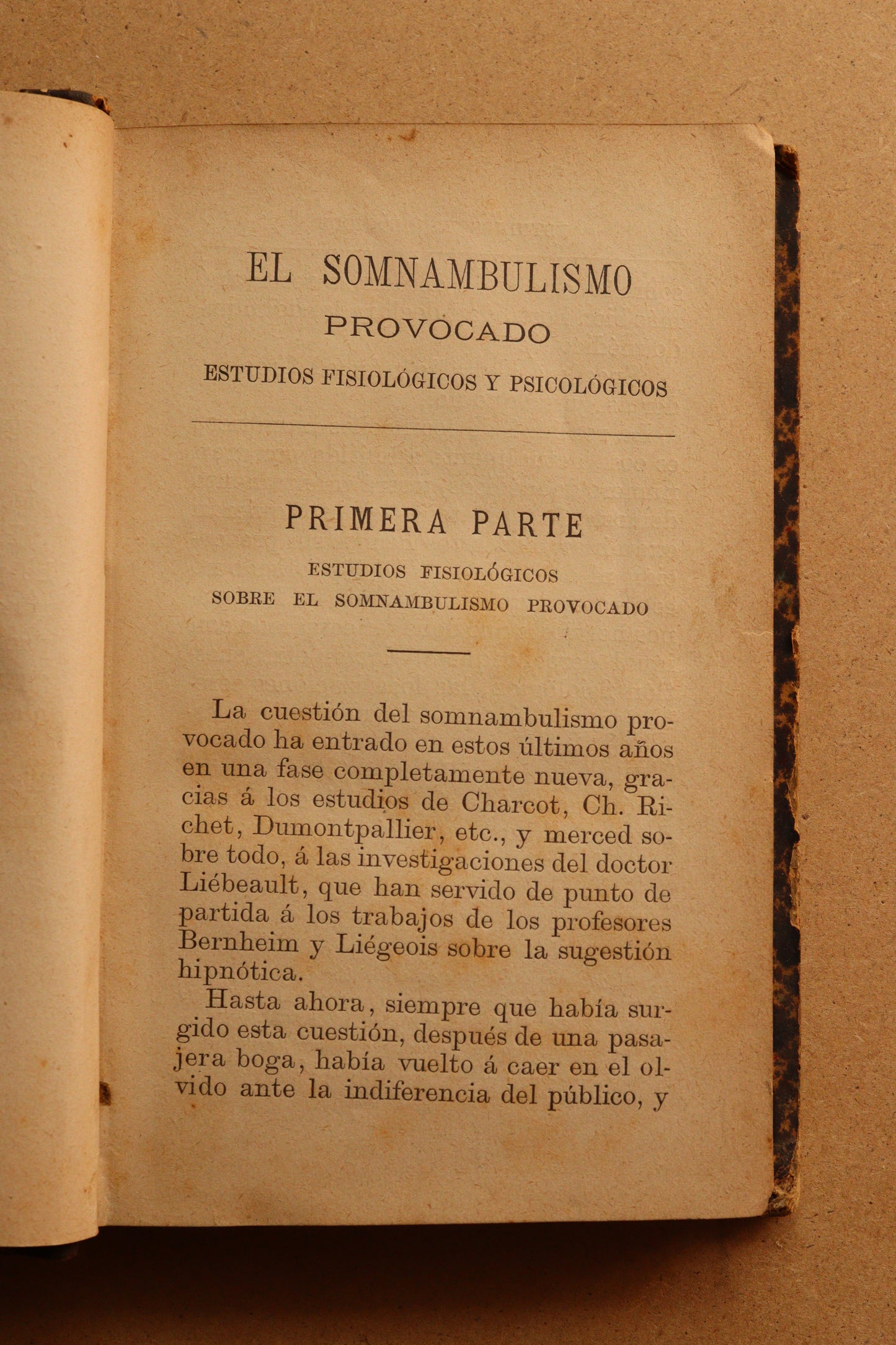 El Somnambulismo provocado, H. Beaunis, 1887