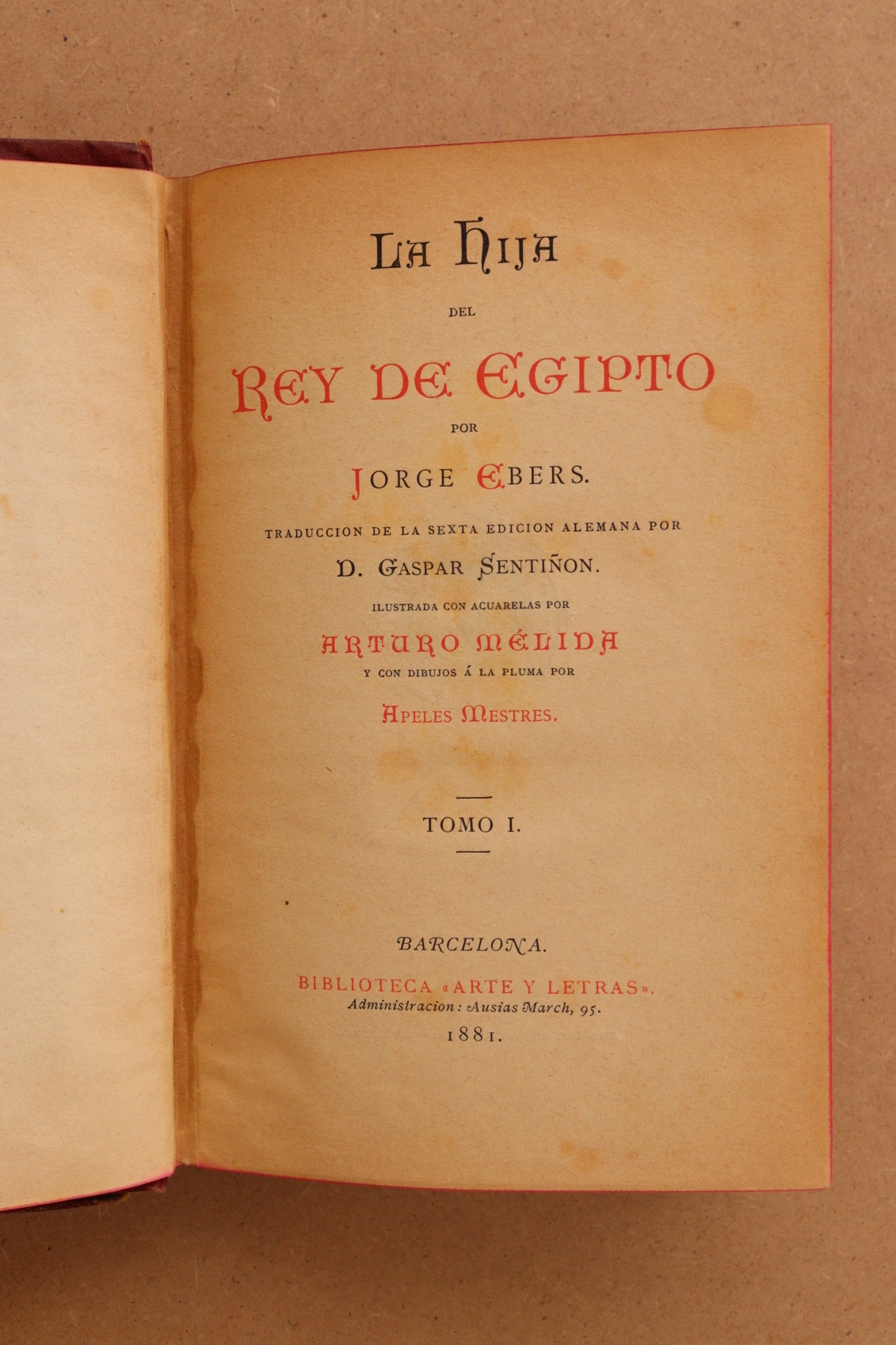 La hija del Rey de Egipto, Biblioteca Arte y Letras, 1881