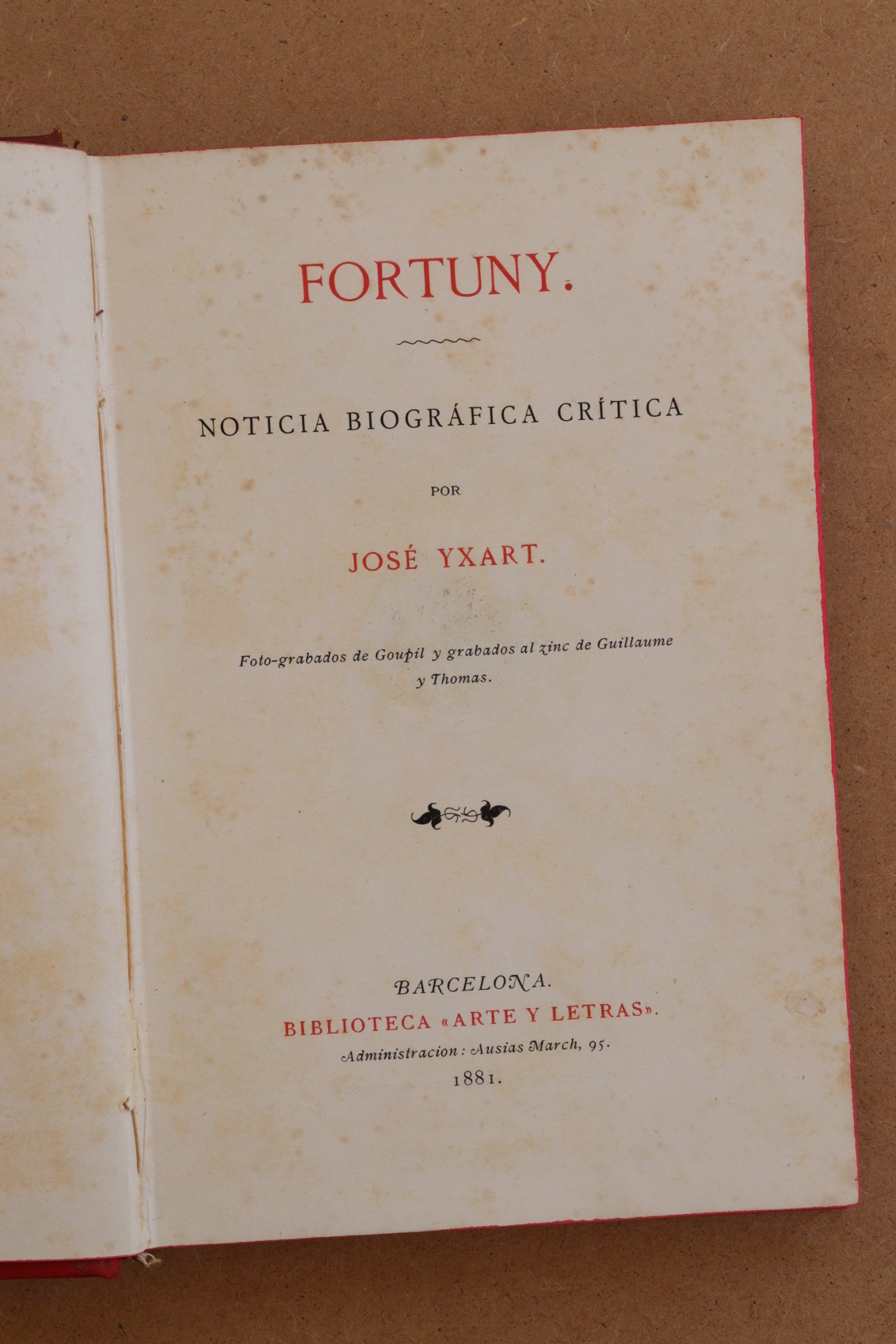 Fortuny, Biblioteca Arte y Letras, 1881 (ejemplar especial)