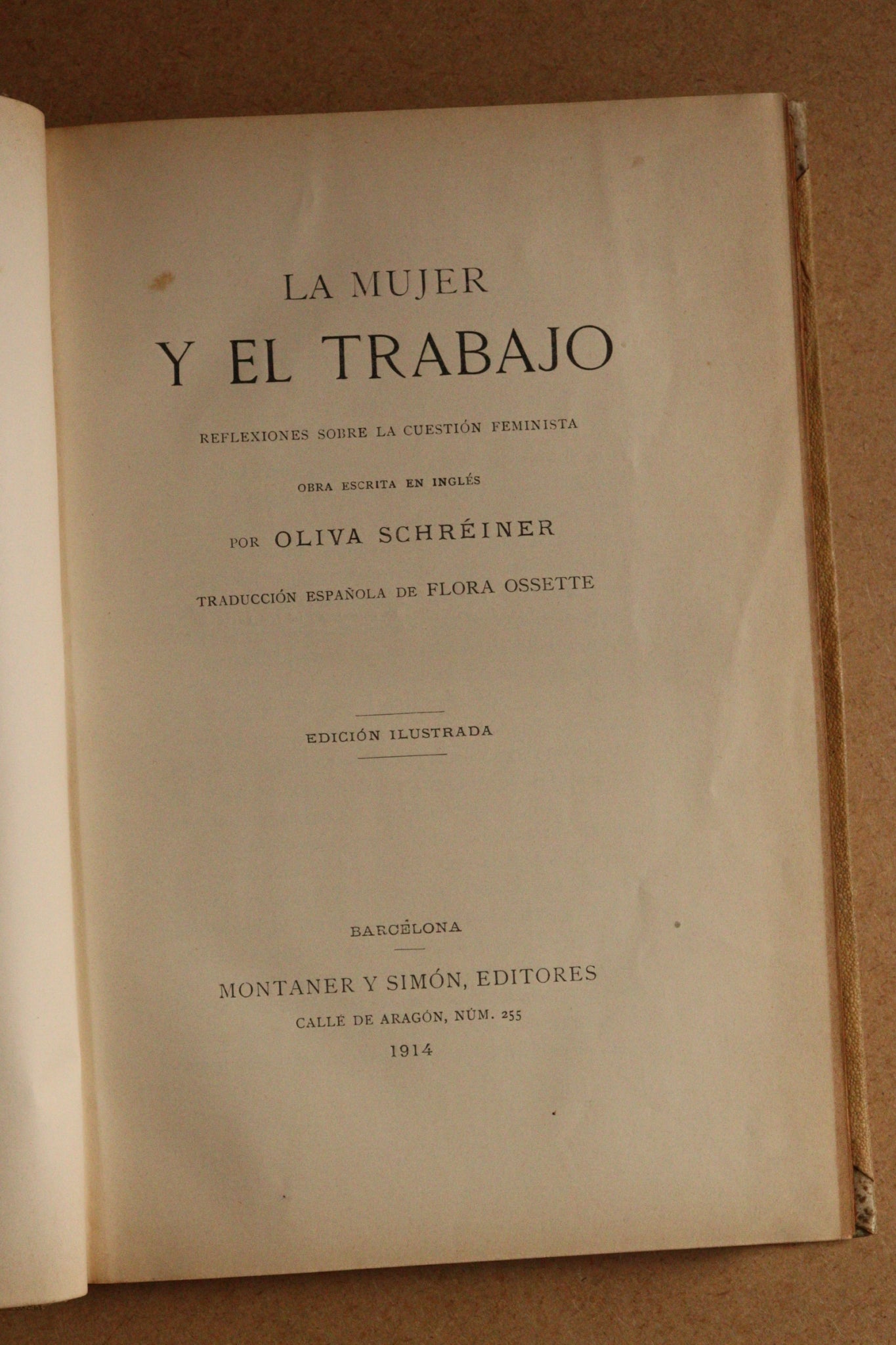 La Mujer y el Trabajo, Montaner y Simón, 1914