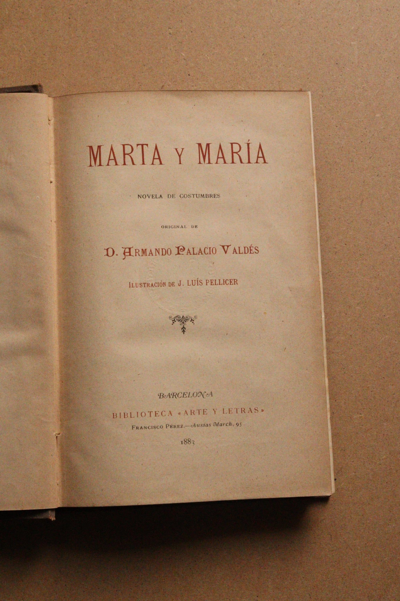 Marta y María, Biblioteca Arte y Letras, 1883