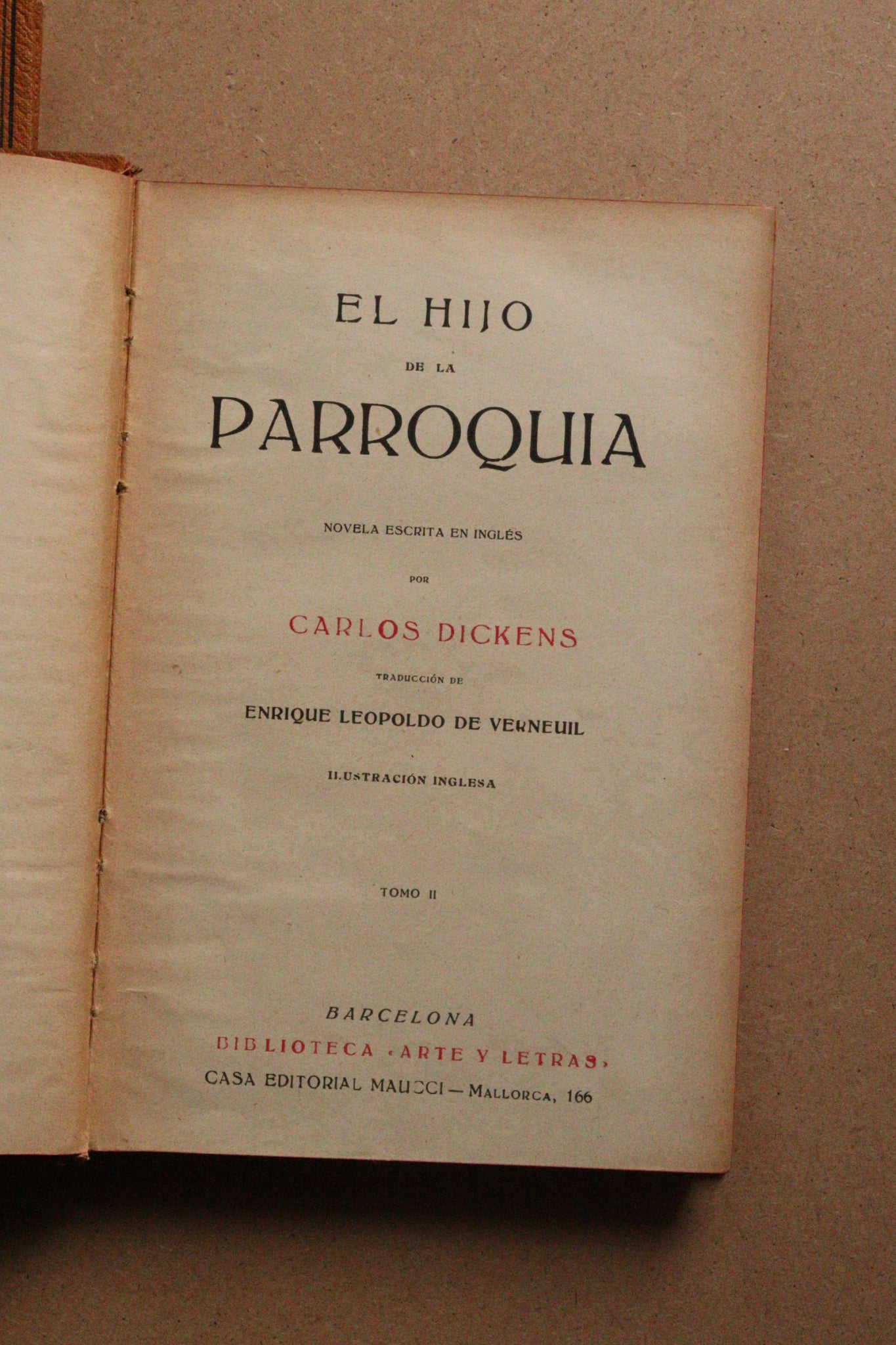 El hijo de la Parroquia, Dickens, Biblioteca Arte y Letras