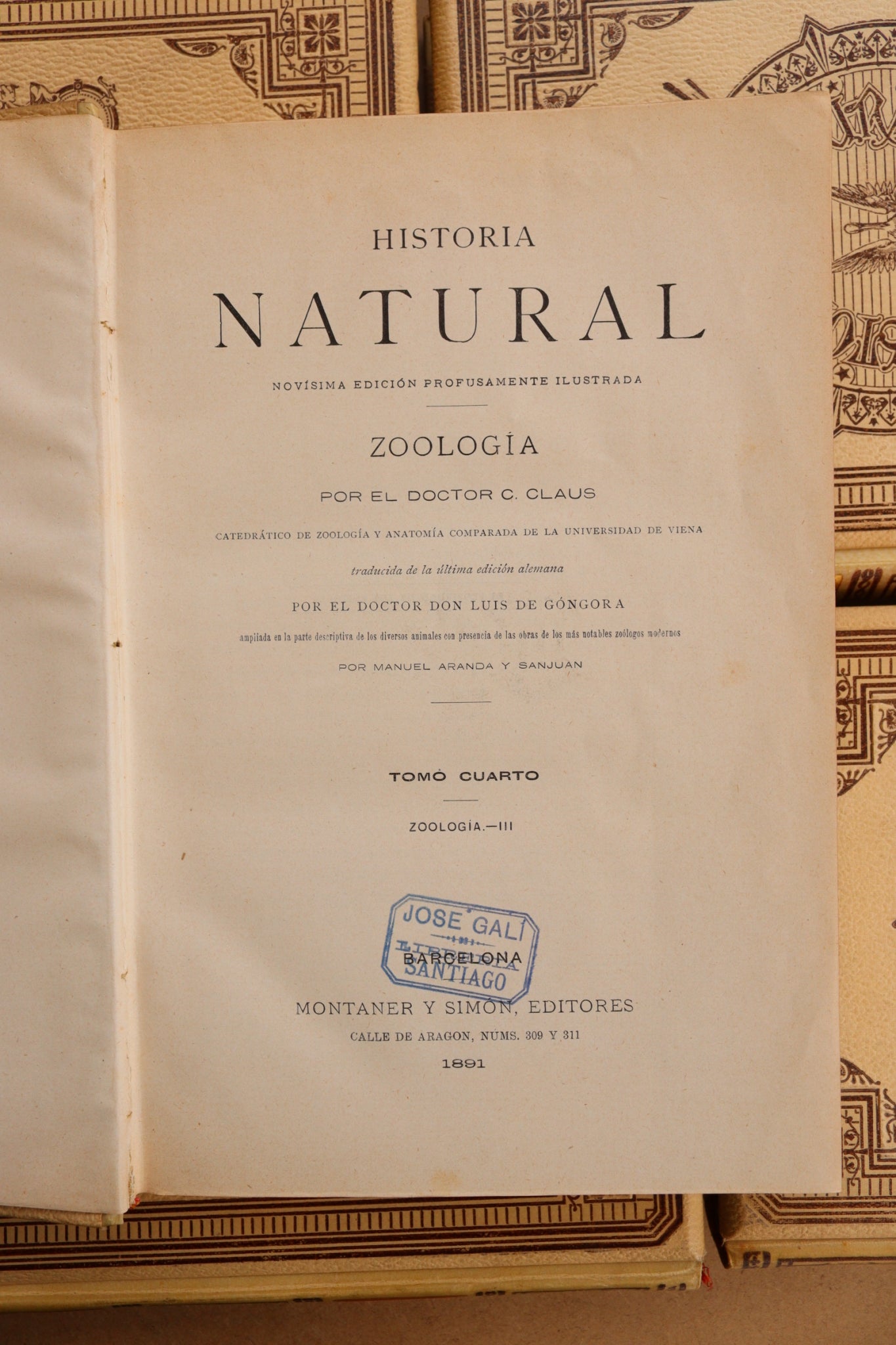 Historia Natural, Montaner y Simón, 1891-1895, Completa