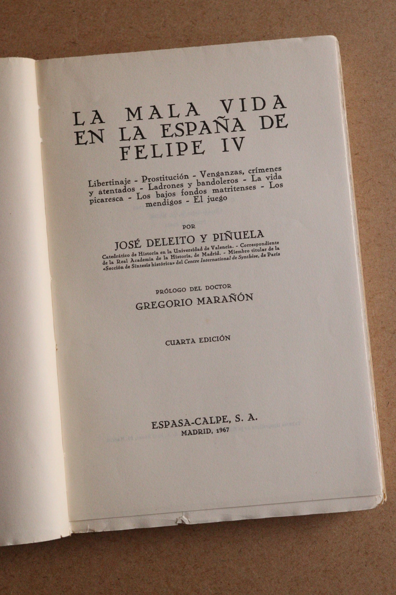 La mala vida en la España de Felipe IV, José Deleito y Piñuela, 1967